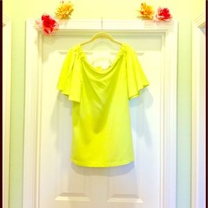 DO+BE Pretty Yellow Butterfly Sleeve Blouse